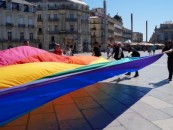 Le drapeau gay original à Montpellier