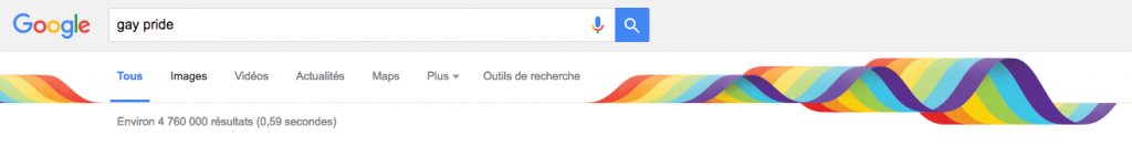 Google affiche le drapeau gay