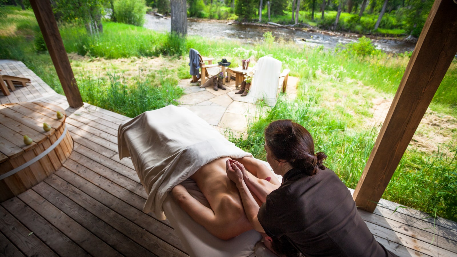 Massage au bord du ruisseau Le Ranch à Rock Creek