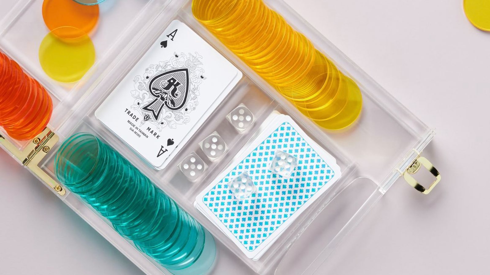Ensemble de voyage Lucite Poker