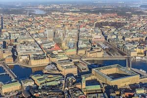 Vue aérienne de Stockholm