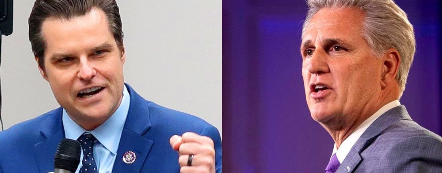 L’hypocrite Matt Gaetz tente d’évincer le président McCarthy pour avoir travaillé avec les démocrates