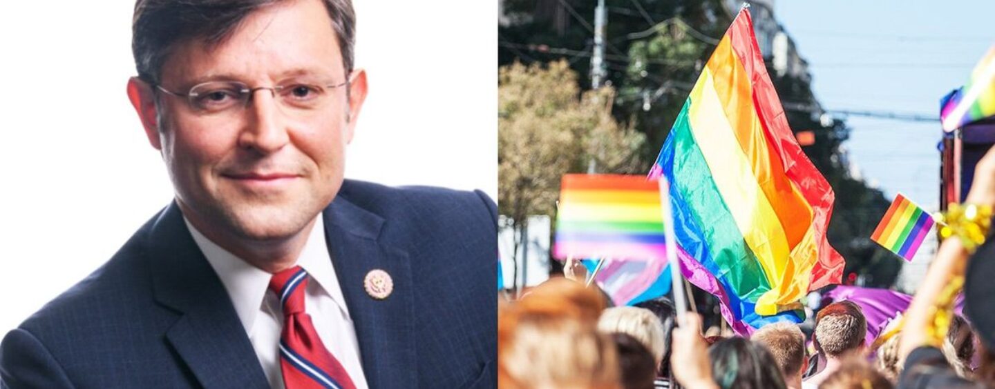 Le président Mike Johnson fermement condamné par les groupes LGBTQ+, la campagne Biden et les démocrates