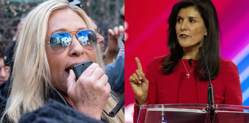 MAGA chérie MTG essaie de manger la sienne en appelant Nikki Haley et ils ressemblent tous les deux à des clowns