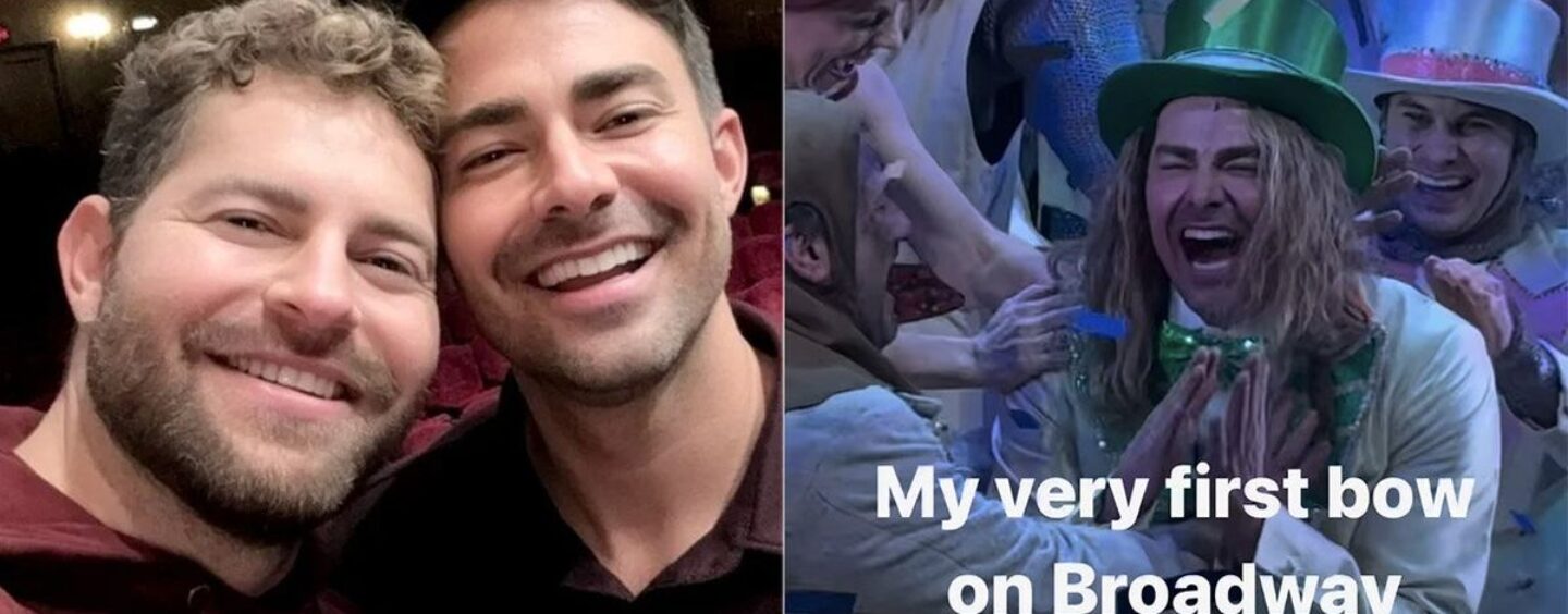 Objectifs du couple : regardez le mari de Jonathan Bennett réagir à son premier rôle à Broadway