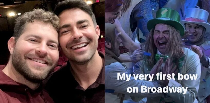 Objectifs du couple : regardez le mari de Jonathan Bennett réagir à son premier rôle à Broadway