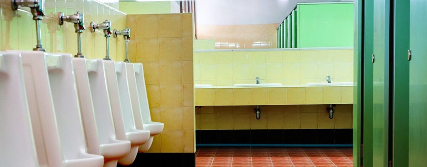 Un pont, une clôture à rails fendus, les toilettes d’un lycée et une peau toute crue