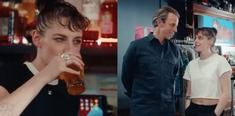 Regardez Kristen Stewart transformer Seth Meyers en une « icône lesbienne » avec un relooking ivre