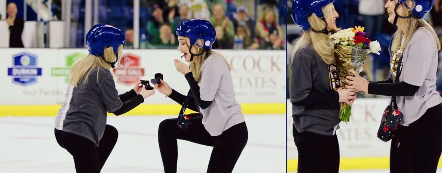 Proposition sur glace : deux fans de hockey féminin ont posé la question, et c'est tellement MIGNON
