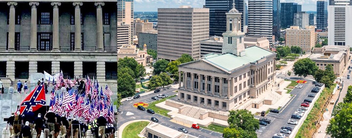 Des centaines d'extrémistes de droite du Patriot Front défilent à Nashville