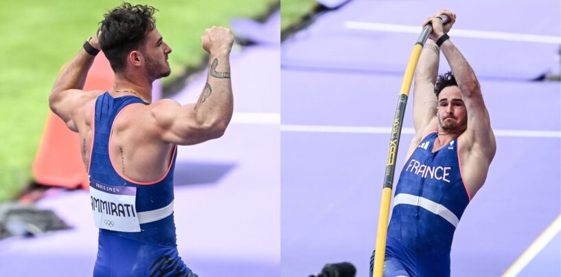 Regardez le perchiste français plaisanter sur son énorme bosse qui vole la vedette