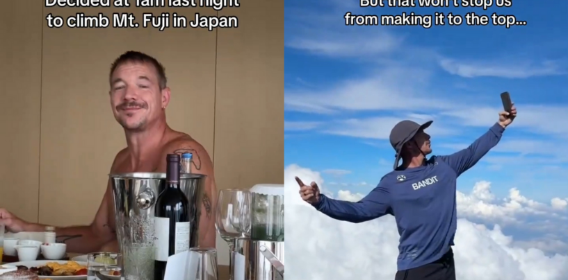 Diplo décide de « faire un chien cru » sur le mont Fuji et partage son parcours du torse nu au sommet