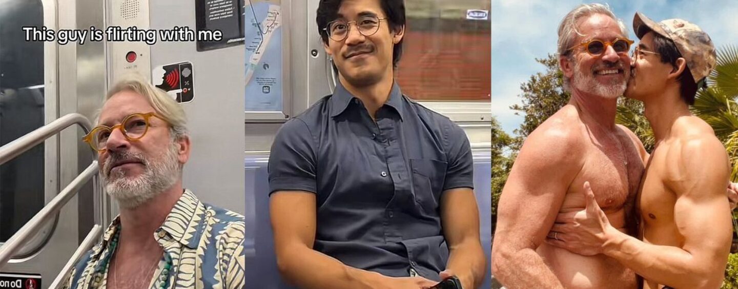 Rencontrez le couple sexy d'âge différent qui devient viral sur Gay TikTok pour avoir flirté dans le métro