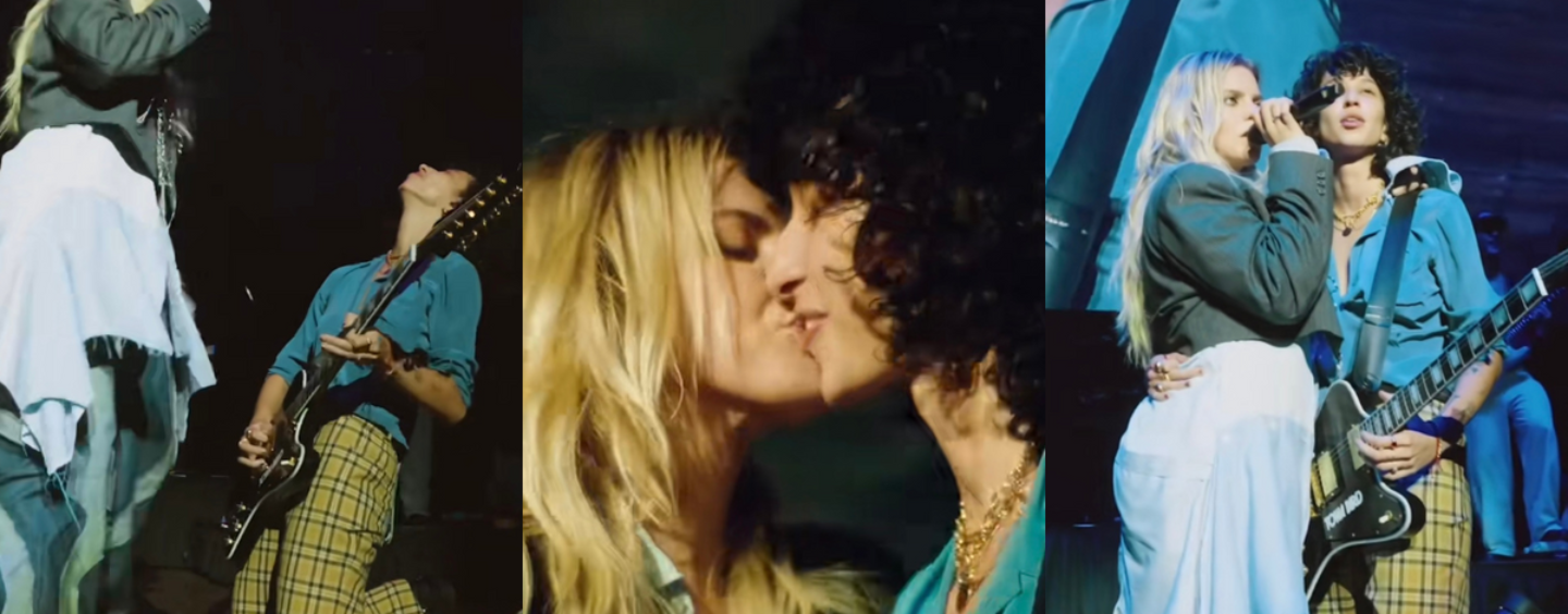 Reneé Rapp et Towa Bird partagent un baiser lors d'un concert au All Things Go Fest et nous crions