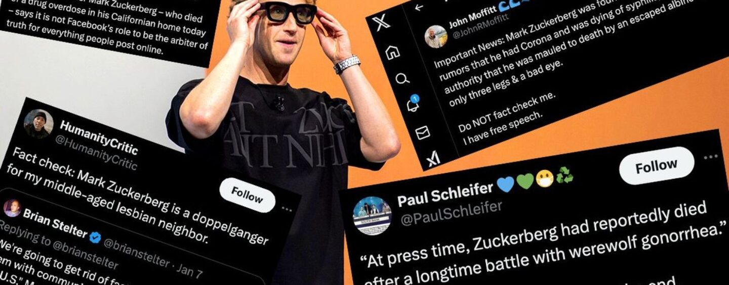 Mark Zuckerberg met fin à la vérification des faits et Internet lui donne une leçon brutale sur les « faits »