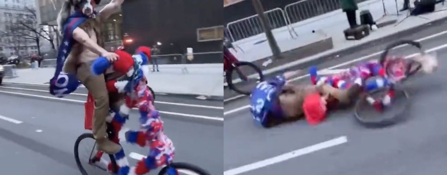 Maga Supporter devient viral pour manger un trottoir pendant que l'Internet caquette