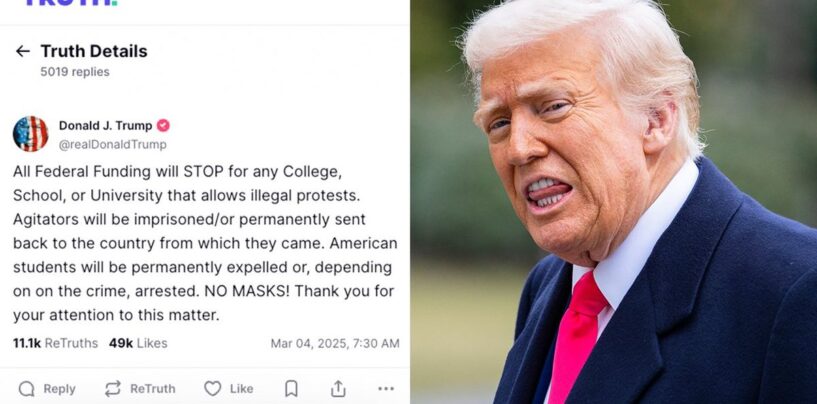 Trump déclare que les protestations «illégales» dans les écoles d'Amérique ne seront pas tolérées