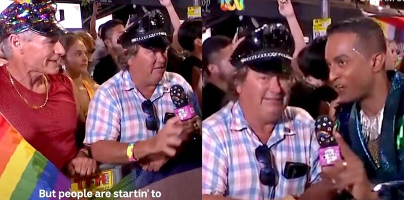 Un homme hétéro portant un chapeau à paillettes devient viral pour soutenir son ami gay chez Mardi Gras