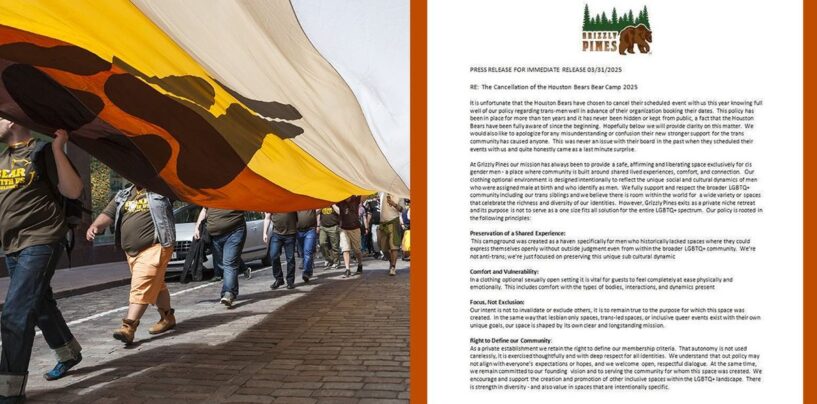 L'indignation suit après le double de Texas Gay Campground Doubles pour interdire les hommes transgenres de la propriété