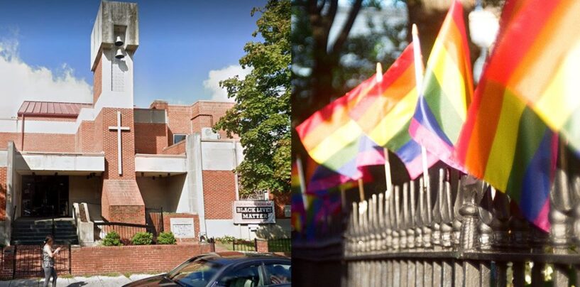 Un couple DC a accroché des drapeaux à l'extérieur pour le mois de la fierté. L'église d'à côté les a coupées