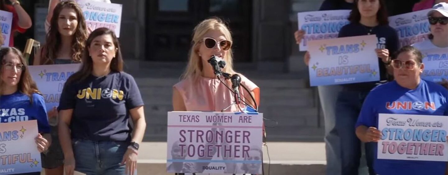 Coalition of Texas Women déclare «Letons-le en paix» en opposition au projet de loi républicain de salle de bain