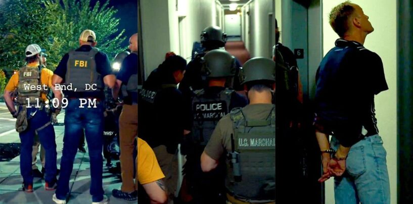 La vidéo de propagande de la Maison Blanche montre l'équipe Swat Swarming DC Home of DOJ Employee chargé d'avoir lancé Sandwich