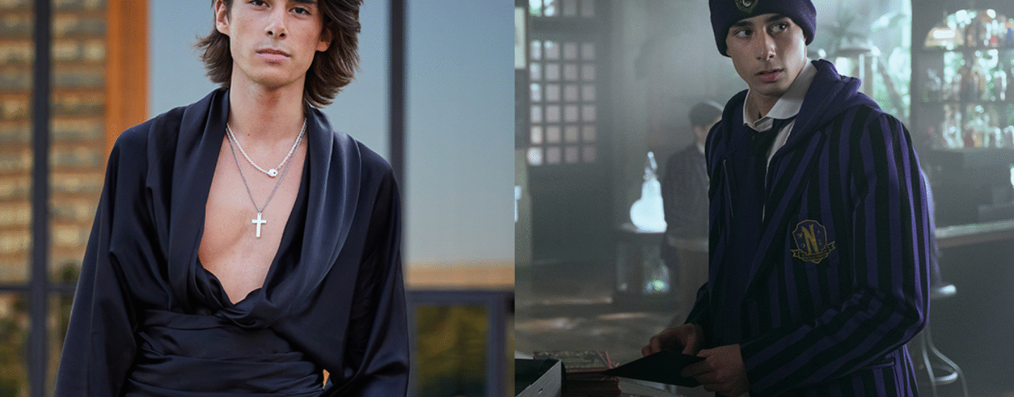 La star de « mercredi » Georgie Farmer vient de laisser tomber des photos et des gays sexy torse nu se transforment en pierre