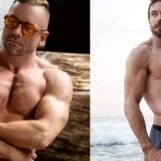 Le renflement de Kit Williamson est pleinement visible dans un slip blanc moulant et les gays bave