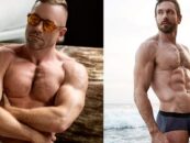 Le renflement de Kit Williamson est pleinement visible dans un slip blanc moulant et les gays bave