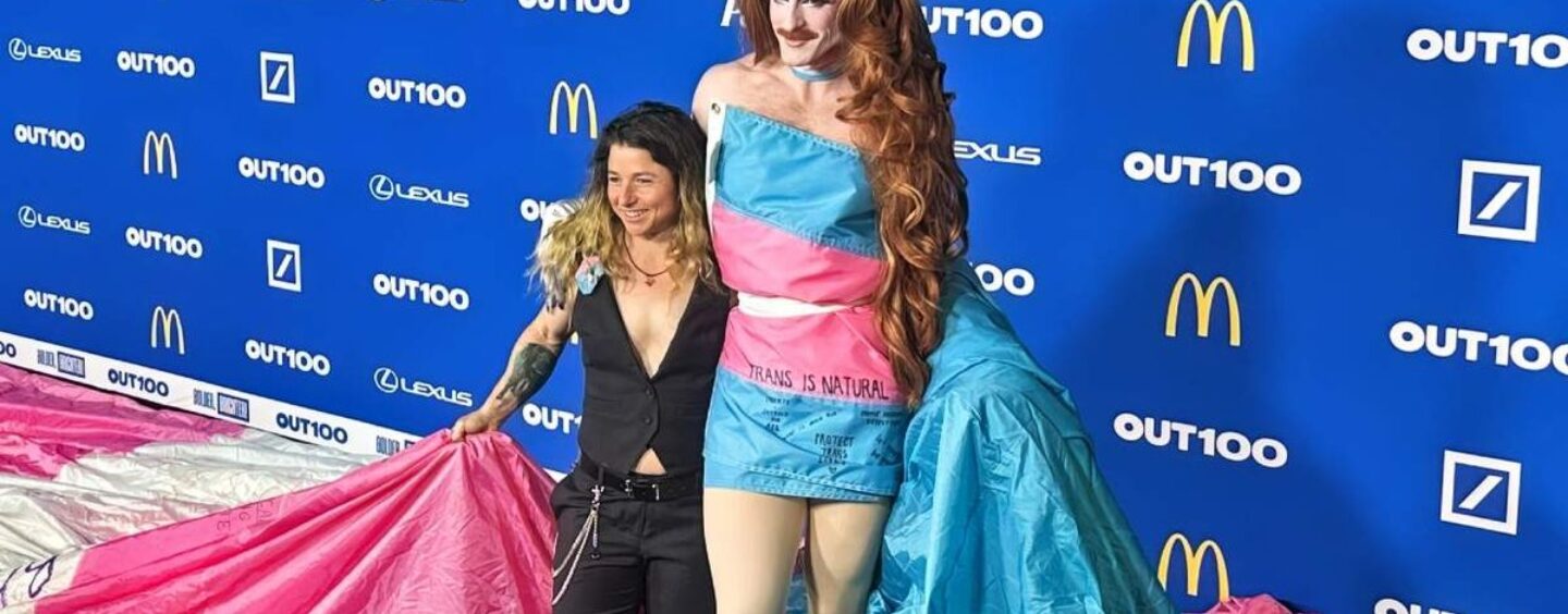 L’énorme drapeau de la fierté trans du parc national devient un moment sur le tapis rouge à Out100