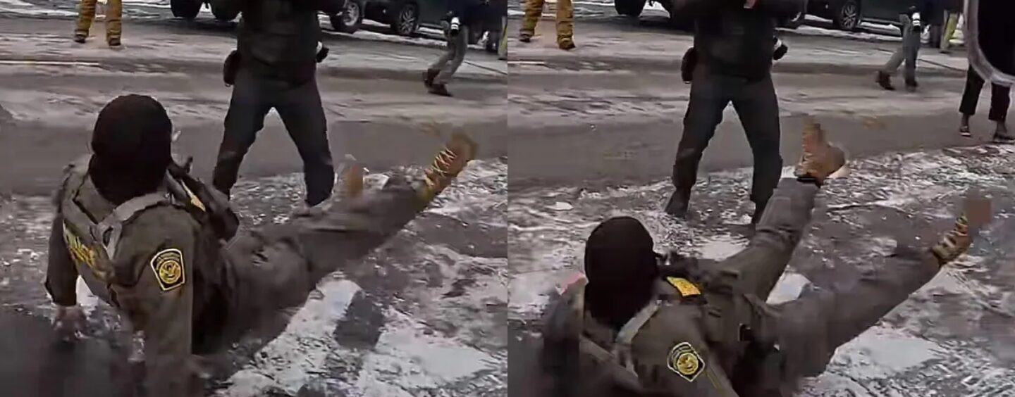 21 réactions hilarantes suite à la chute d'un agent de l'ICE devant une foule enthousiaste