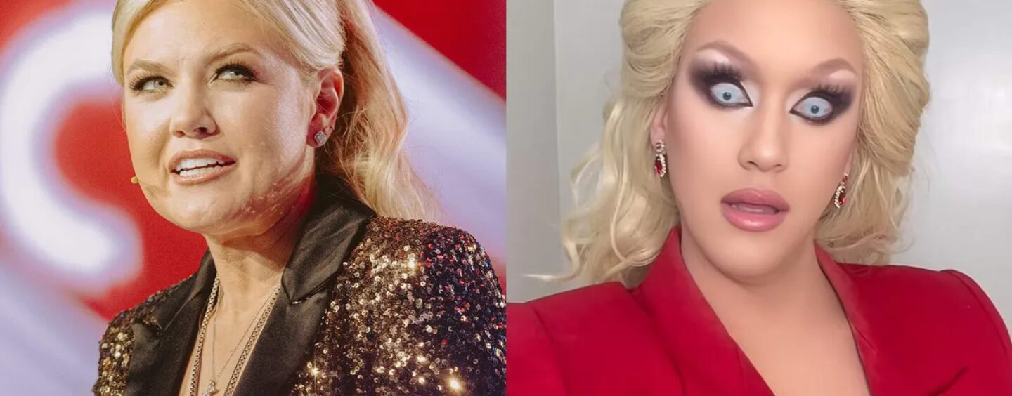 La parodie hilarante d'Erika Kirk aux yeux fous de la drag queen devient virale et collecte des fonds pour combattre MAGA