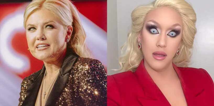 La parodie hilarante d'Erika Kirk aux yeux fous de la drag queen devient virale et collecte des fonds pour combattre MAGA