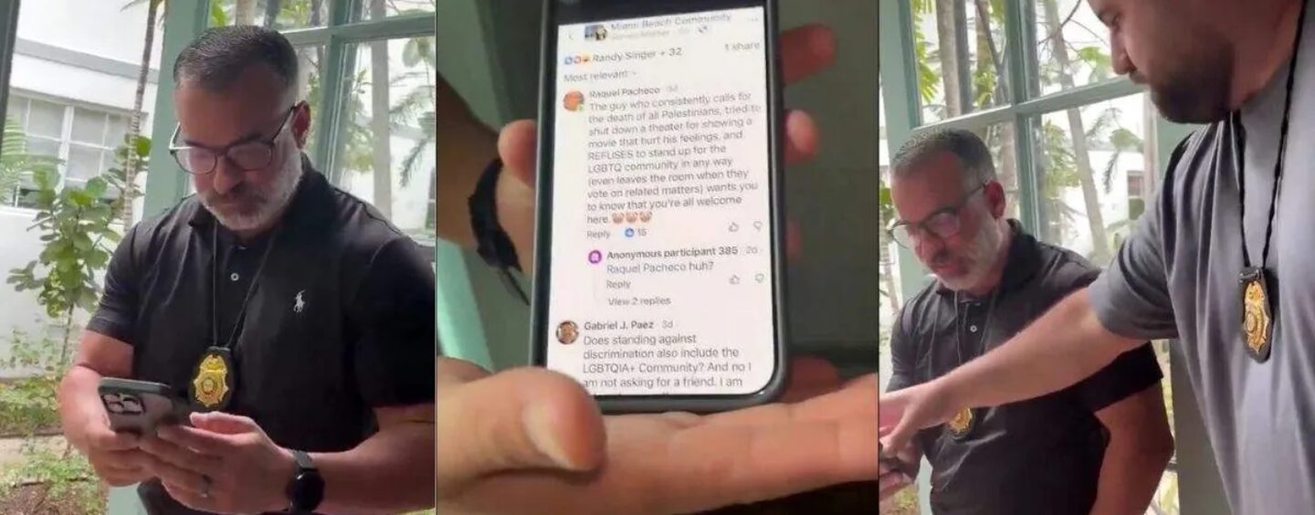 Une femme de Floride a critiqué le maire de Miami Beach sur Facebook. Des flics se sont ensuite présentés chez elle