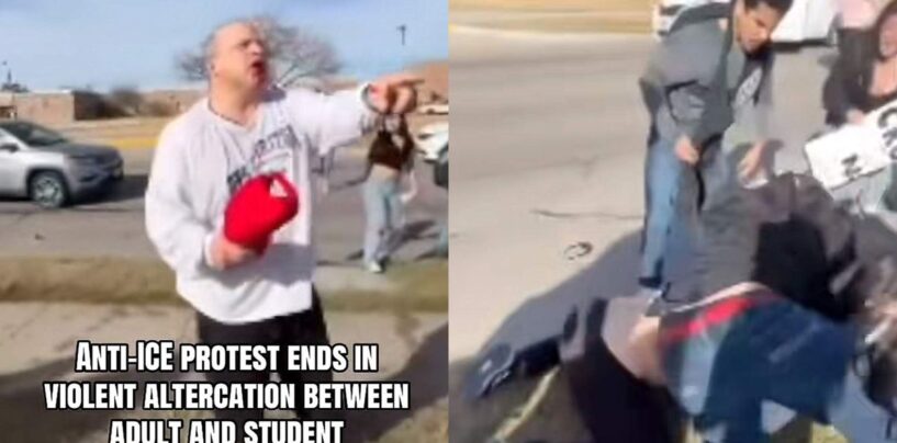 Un autre homme de MAGA attaque des adolescents manifestants de l'ICE et se fait tabasser à la place