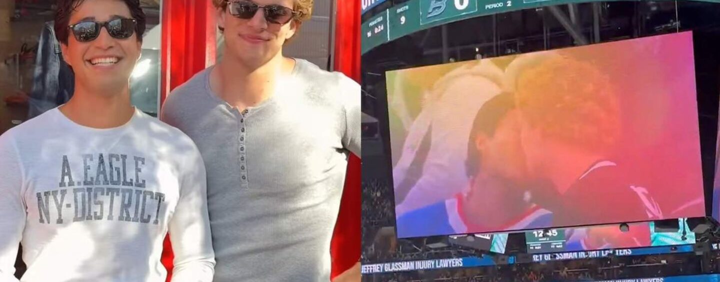 Les sosies de Heated Rivalry pimentent un match de hockey en s'embrassant sur le Jumbotron