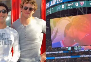 Les sosies de Heated Rivalry pimentent un match de hockey en s'embrassant sur le Jumbotron