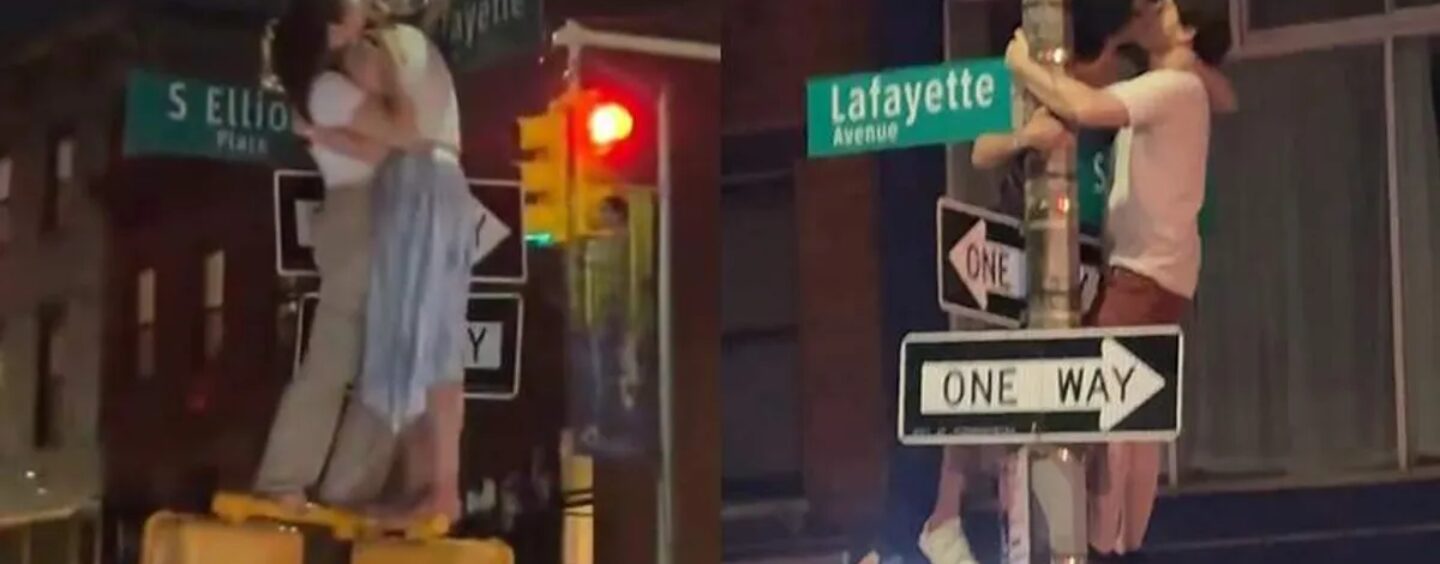 Les fans des Knicks deviennent viraux avec des baisers gays torrides dans les rues