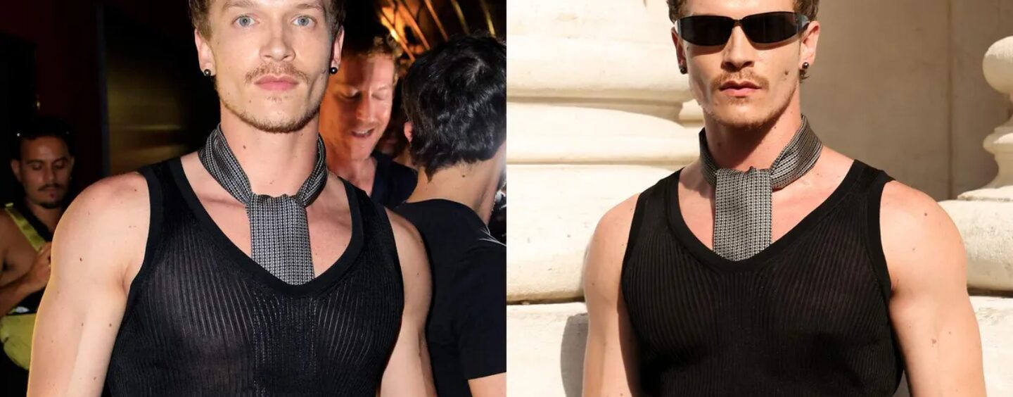 Connor Storrie devient viral pour avoir servi des biceps et du latex à la Fashion Week de Paris