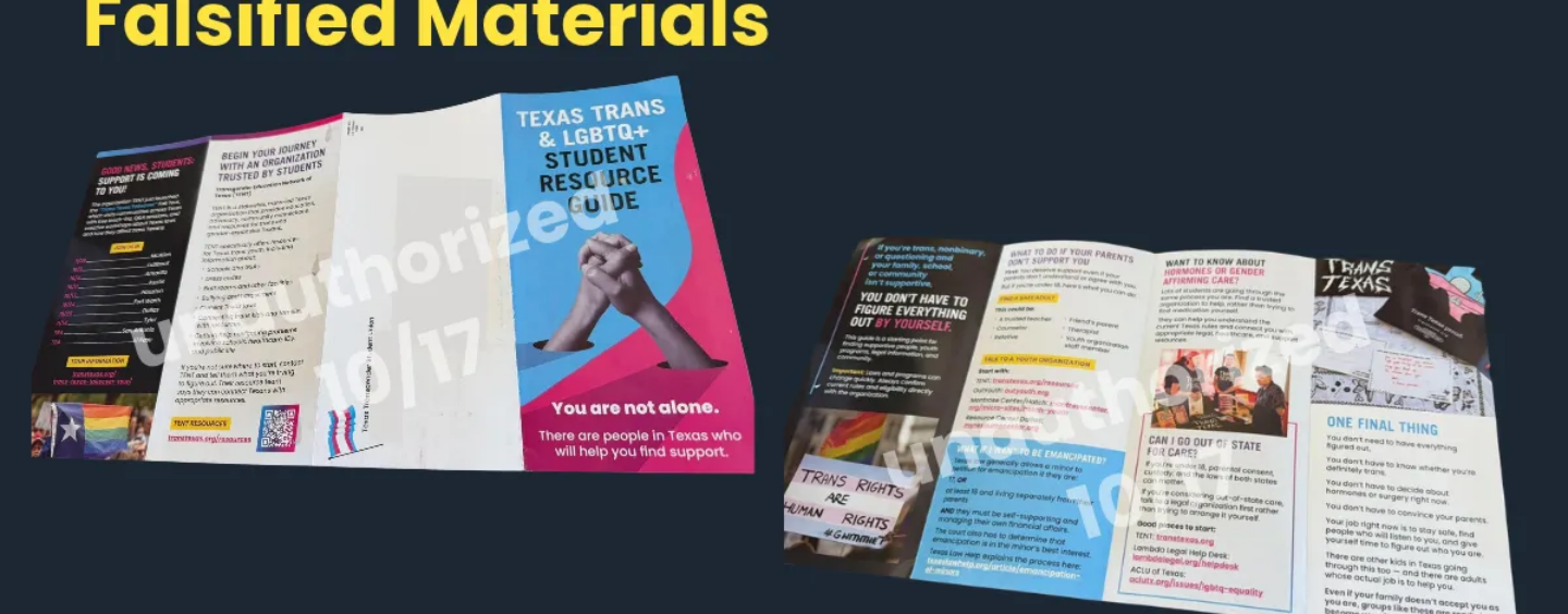 À l'approche des élections dans un Texas hostile, quelqu'un se fait passer pour des défenseurs des trans – par SMS et maintenant par courrier
